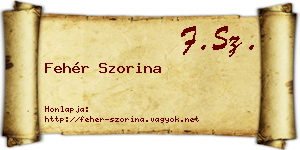 Fehér Szorina névjegykártya