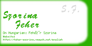 szorina feher business card